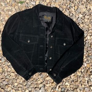 Scully Classic Black Suede Button up Jacket